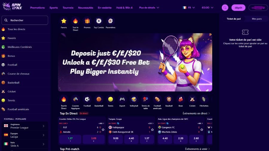 Spinlynx Casino sports