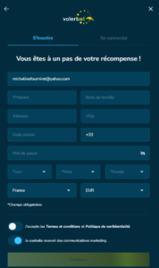 Volerbet Casino inscription 2/2