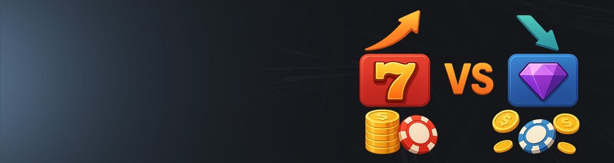 Bannière Jeux à haute volatilité vs faible volatilité