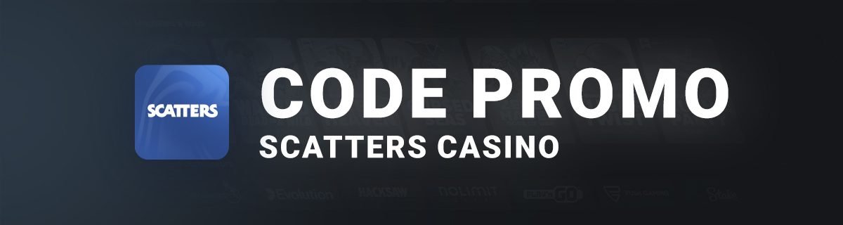 Bannière code promo Scatters Casino